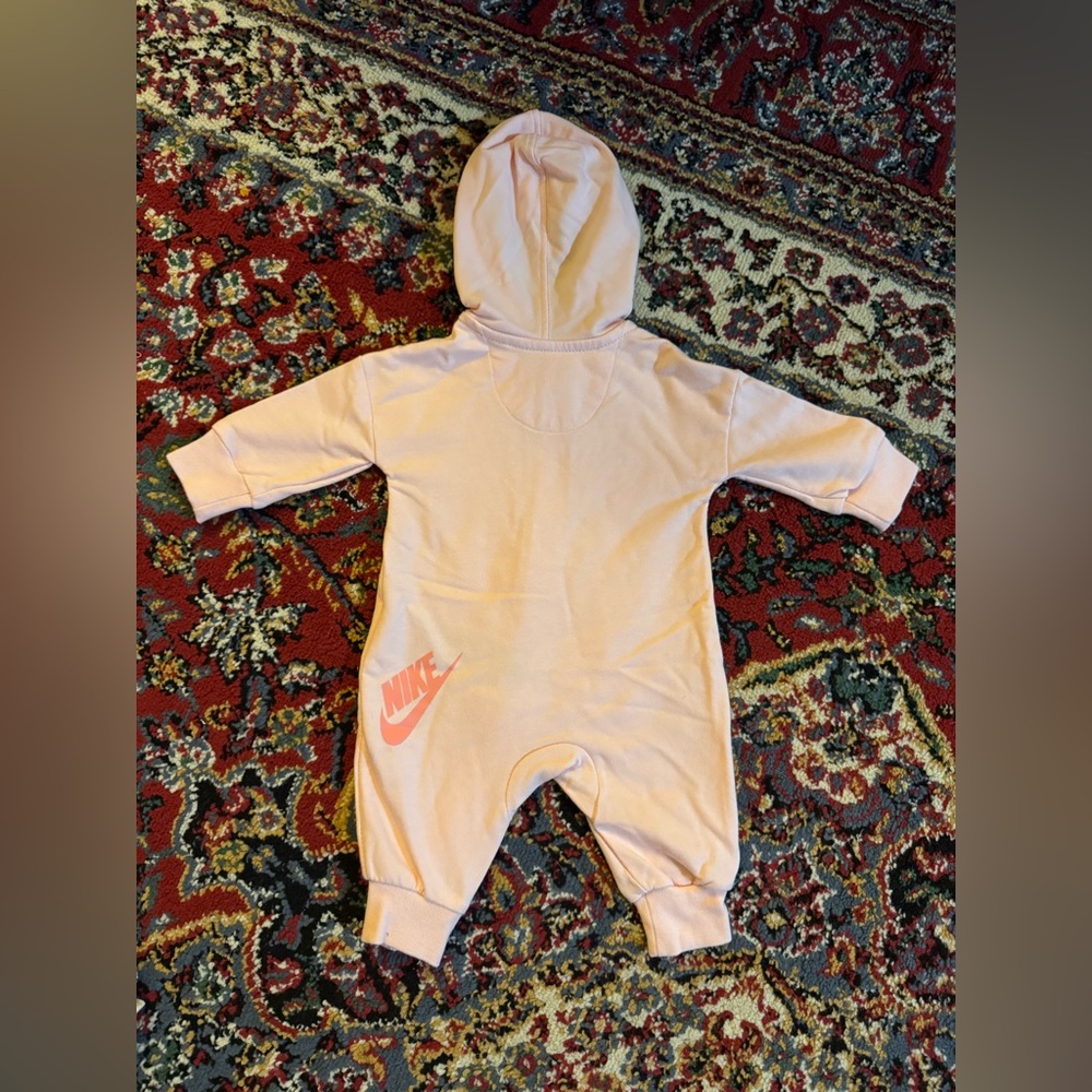 Nike Kids Hooded Jumpsuit and Romper Set - Pink and White - Picture 6 of 9
